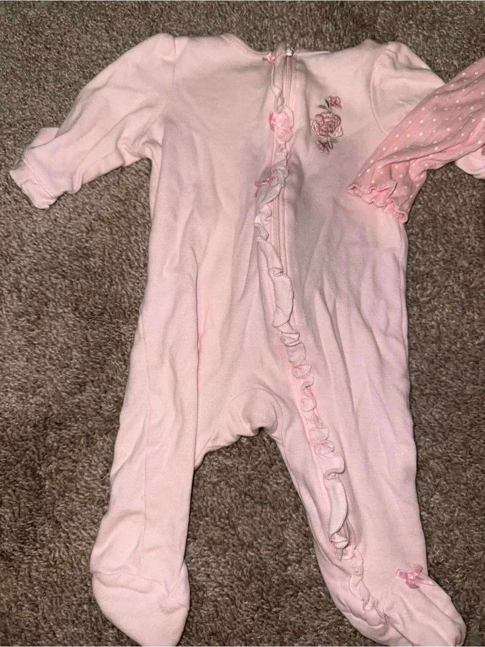 Floral & Pink Baby Footed One-Pieces (Set of 4)
